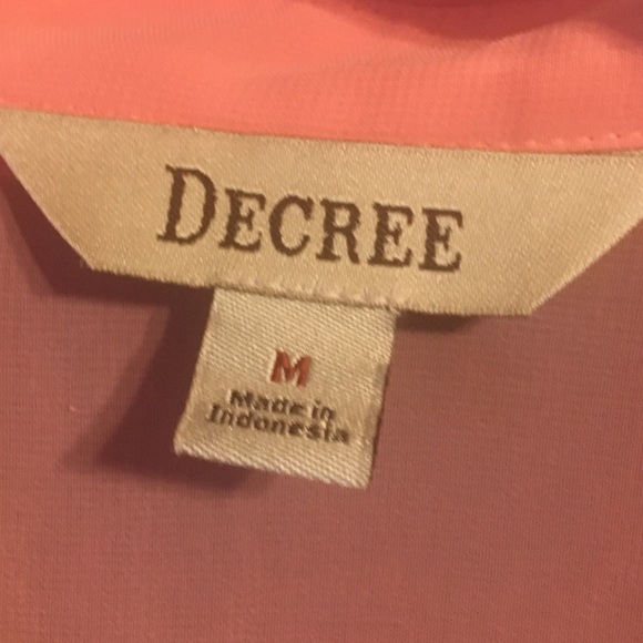 Decree Sheer Pink with Yellow Trim Button Down - Picture 3 of 6